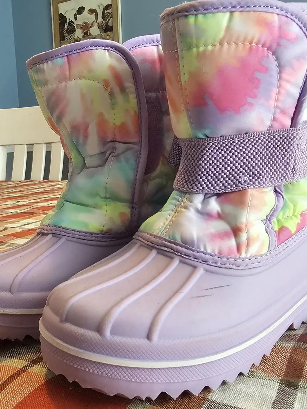 The Children's Place Lavender and Pastel Tie-Dye Kids Snow Boots